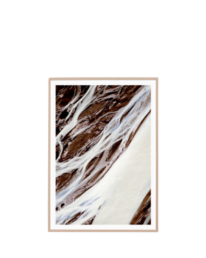 Glacial Flow 2 Print 87cm x 62cm - Light Timber Frame