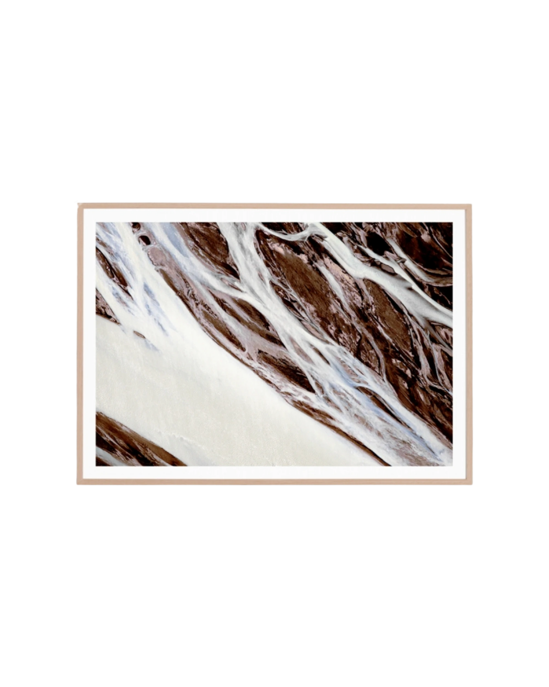 Glacial Flow 2 Print 122cm x 87cm - Light Timber Frame