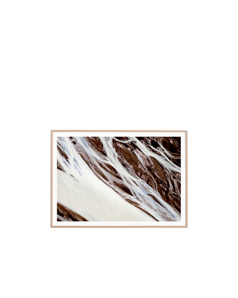 Glacial Flow 2 Print 122cm x 87cm - Light Timber Frame