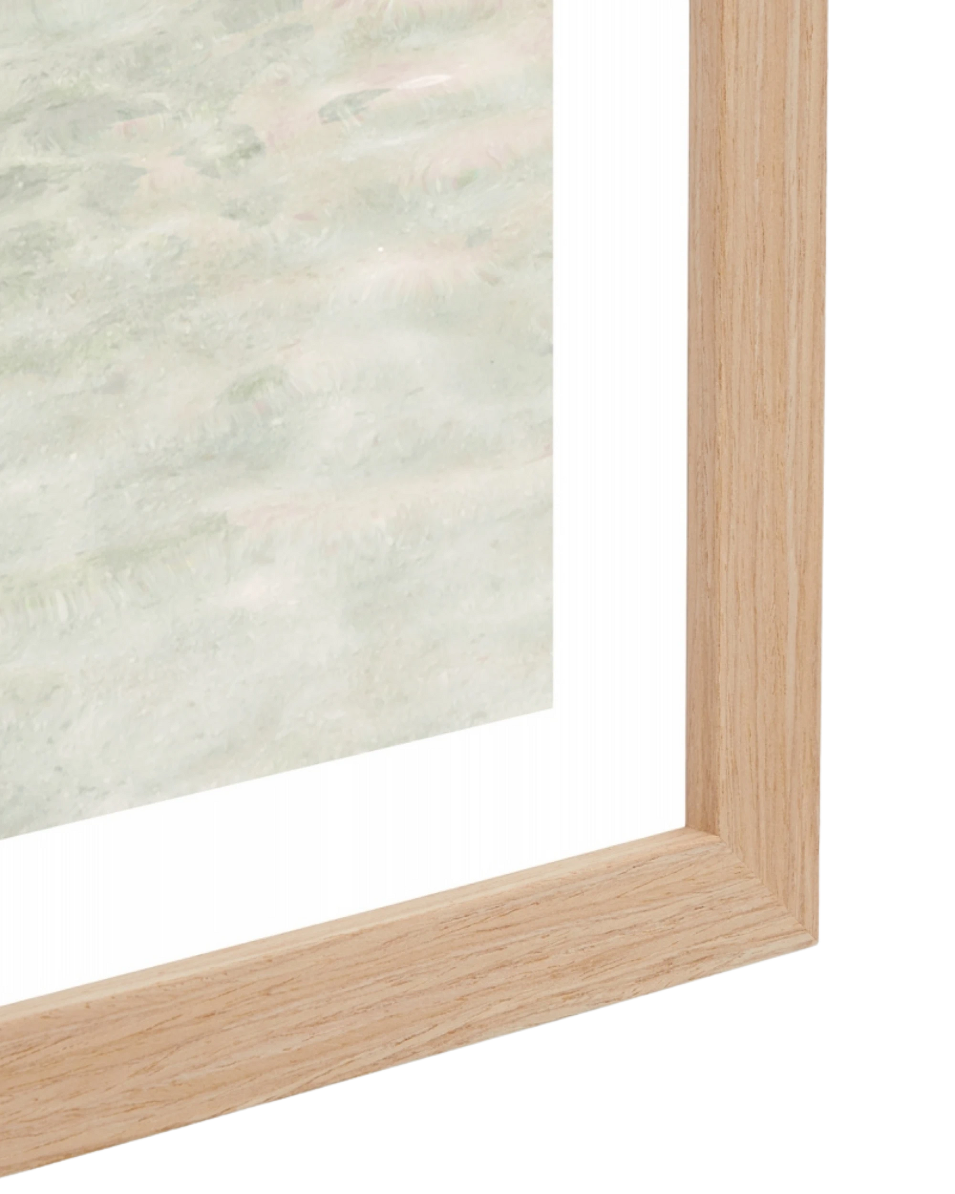 Ivory Cliff Print 62cm x 87cm - Light Timber Frame