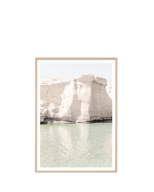 Ivory Cliff Print 62cm x 87cm - Light Timber Frame