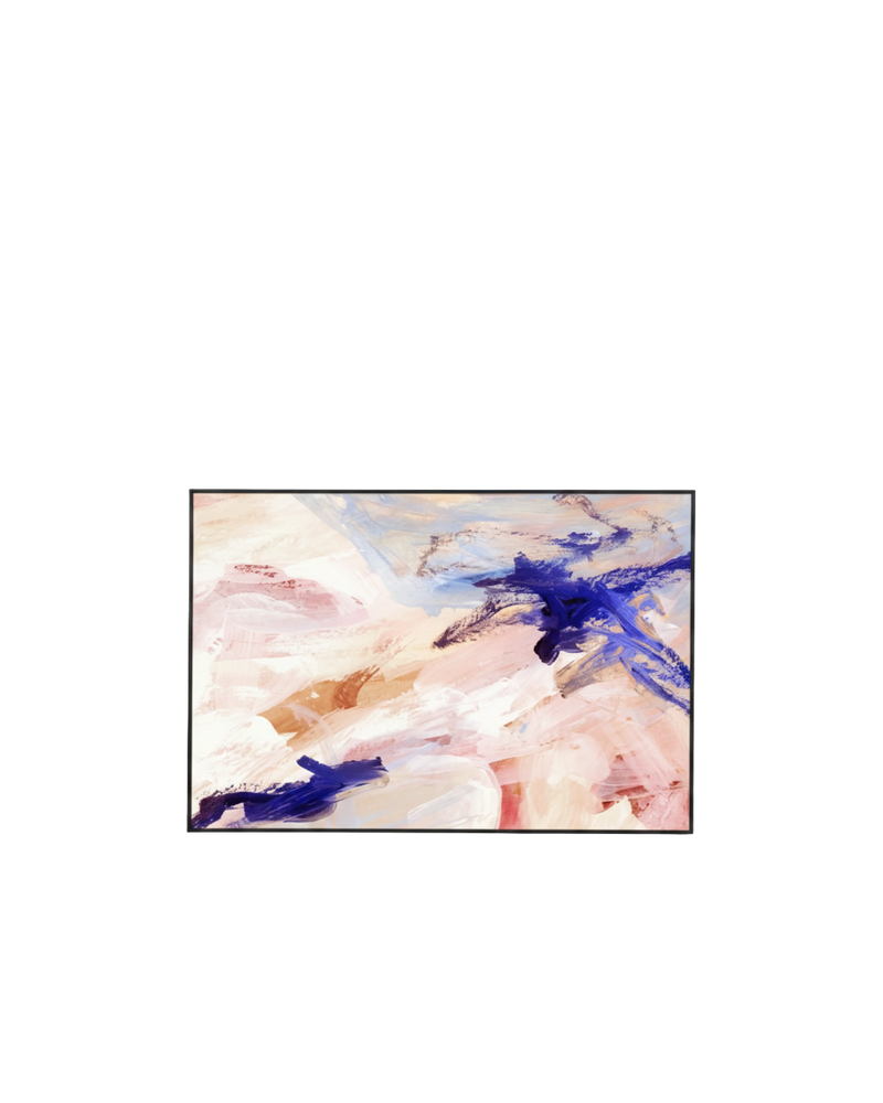 Kori Cobalt Canvas Print 60cm x 90cm  - Black Frame