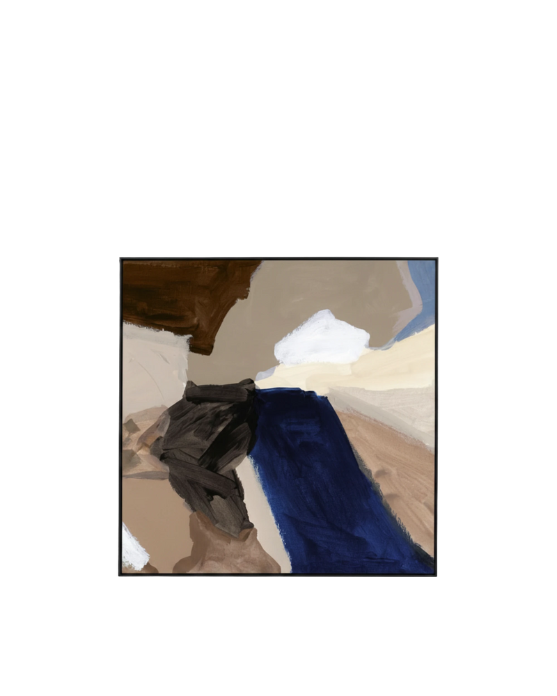 Lincoln Cobalt 1 Canvas Print 100cm x 100cm - Black Frame