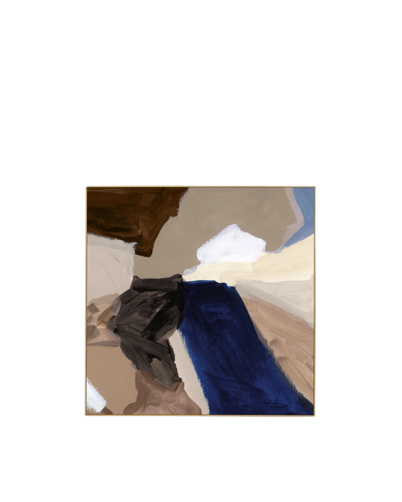 Lincoln Cobalt 1 Canvas Print 100cm x 100cm - Light Timber Frame