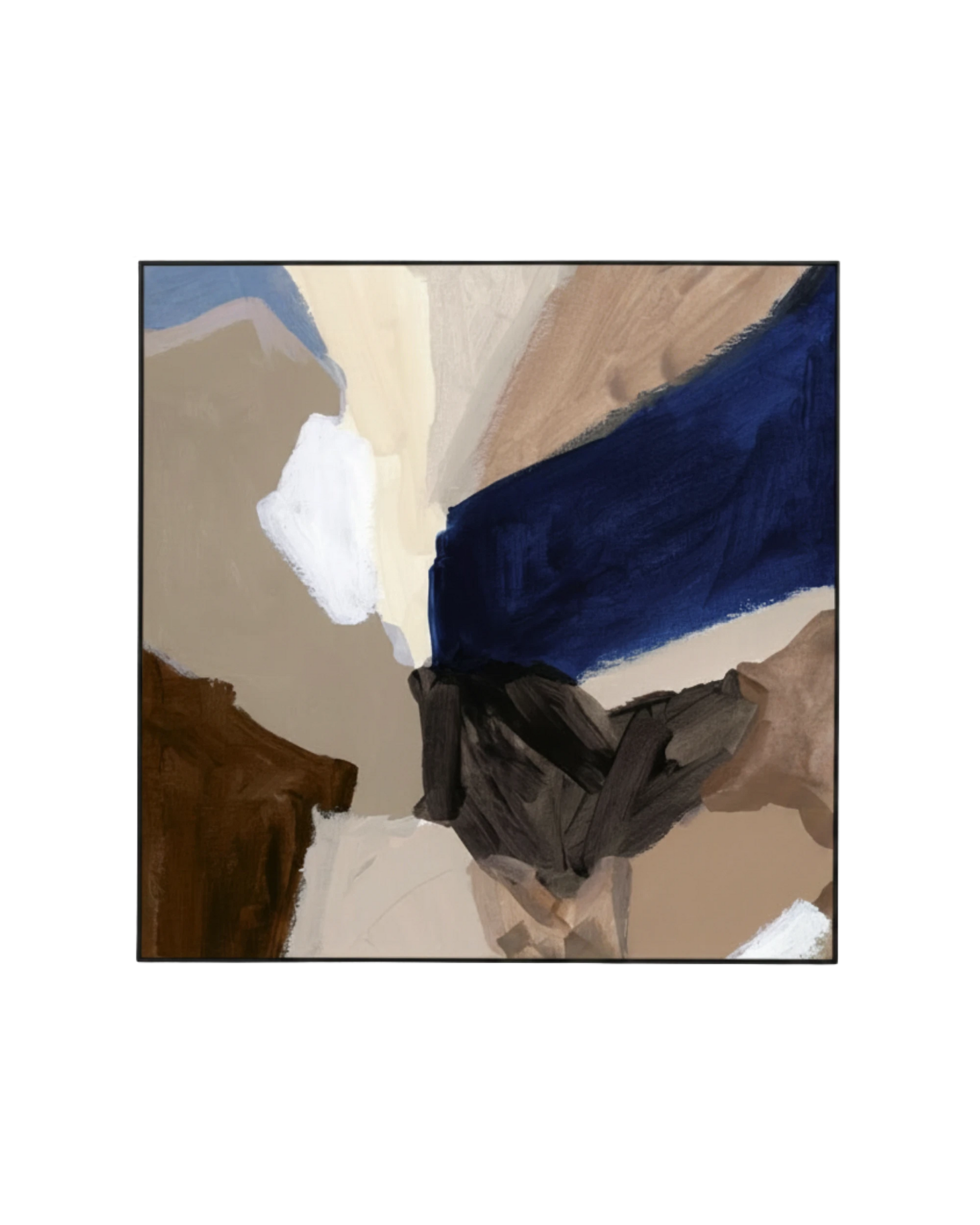 Lincoln Cobalt 1 Canvas Print 120cm x 120cm - Black Frame