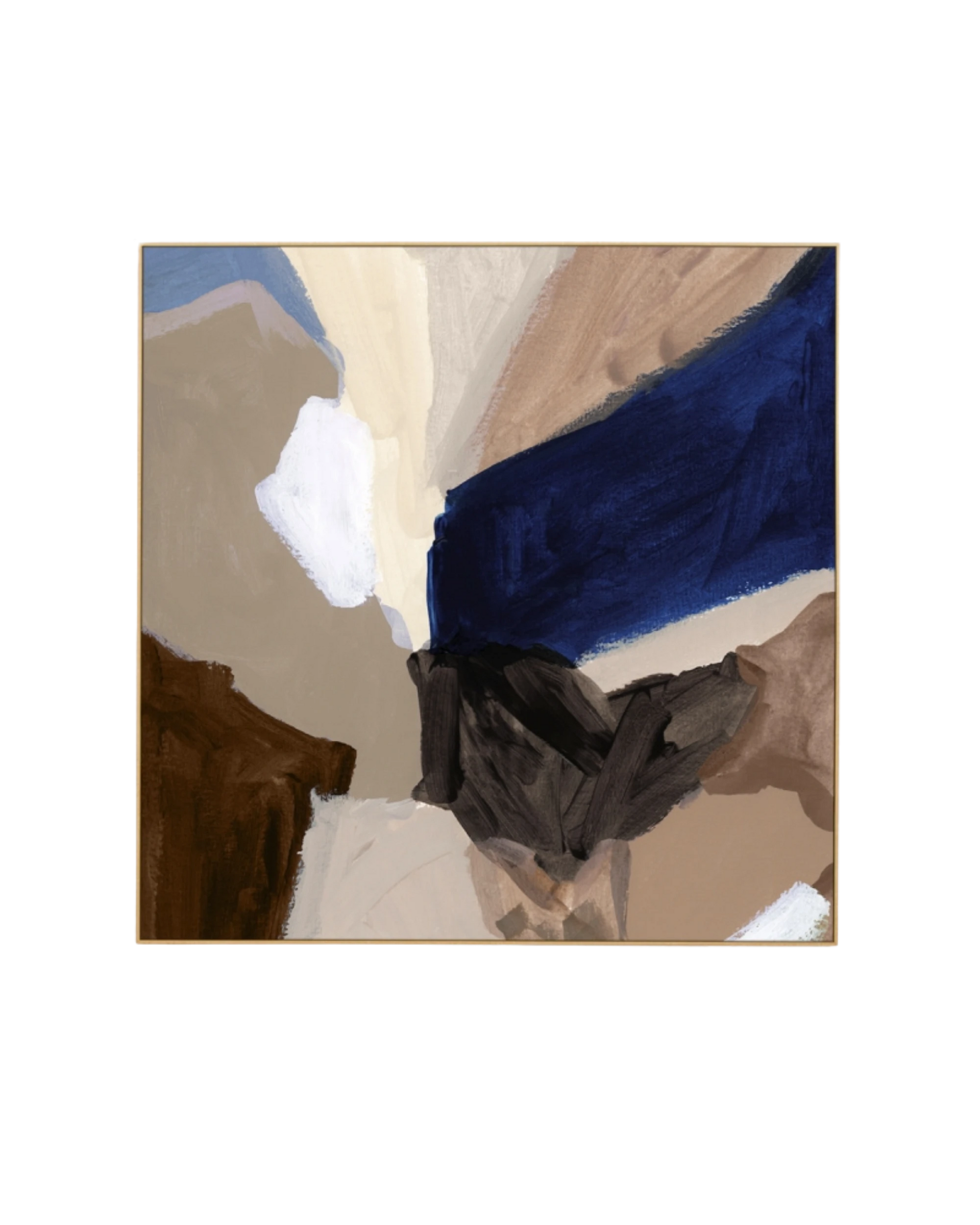 Lincoln Cobalt 1 Canvas Print 120cm x 120cm - Light Timber Frame