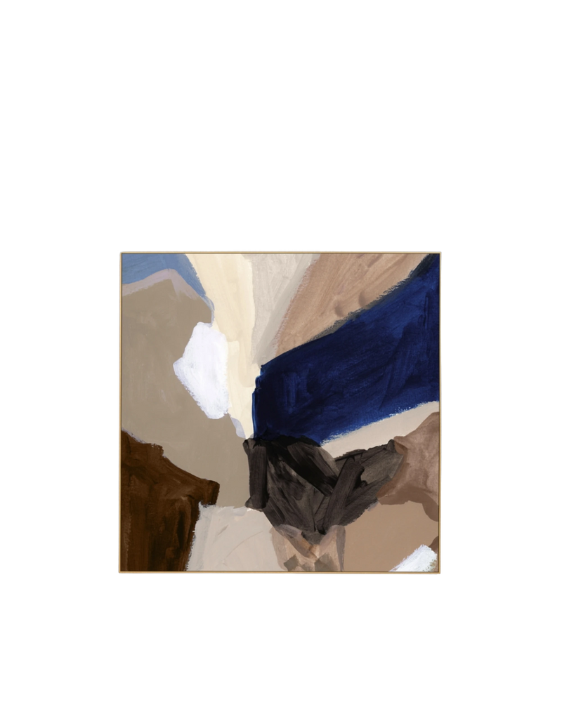 Lincoln Cobalt 1 Canvas Print 120cm x 120cm - Light Timber Frame