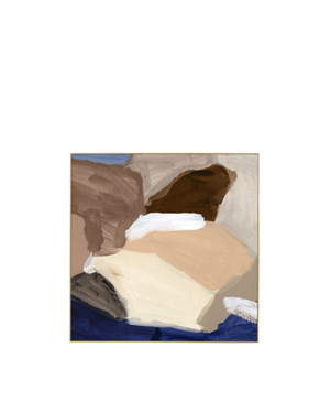 Lincoln Cobalt 2 Canvas Print 100cm x 100cm - Light Timber Frame