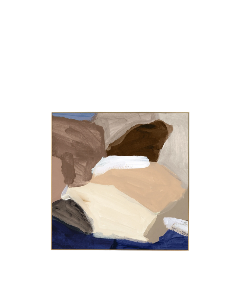 Lincoln Cobalt 2 Canvas Print 100cm x 100cm - Light Timber Frame