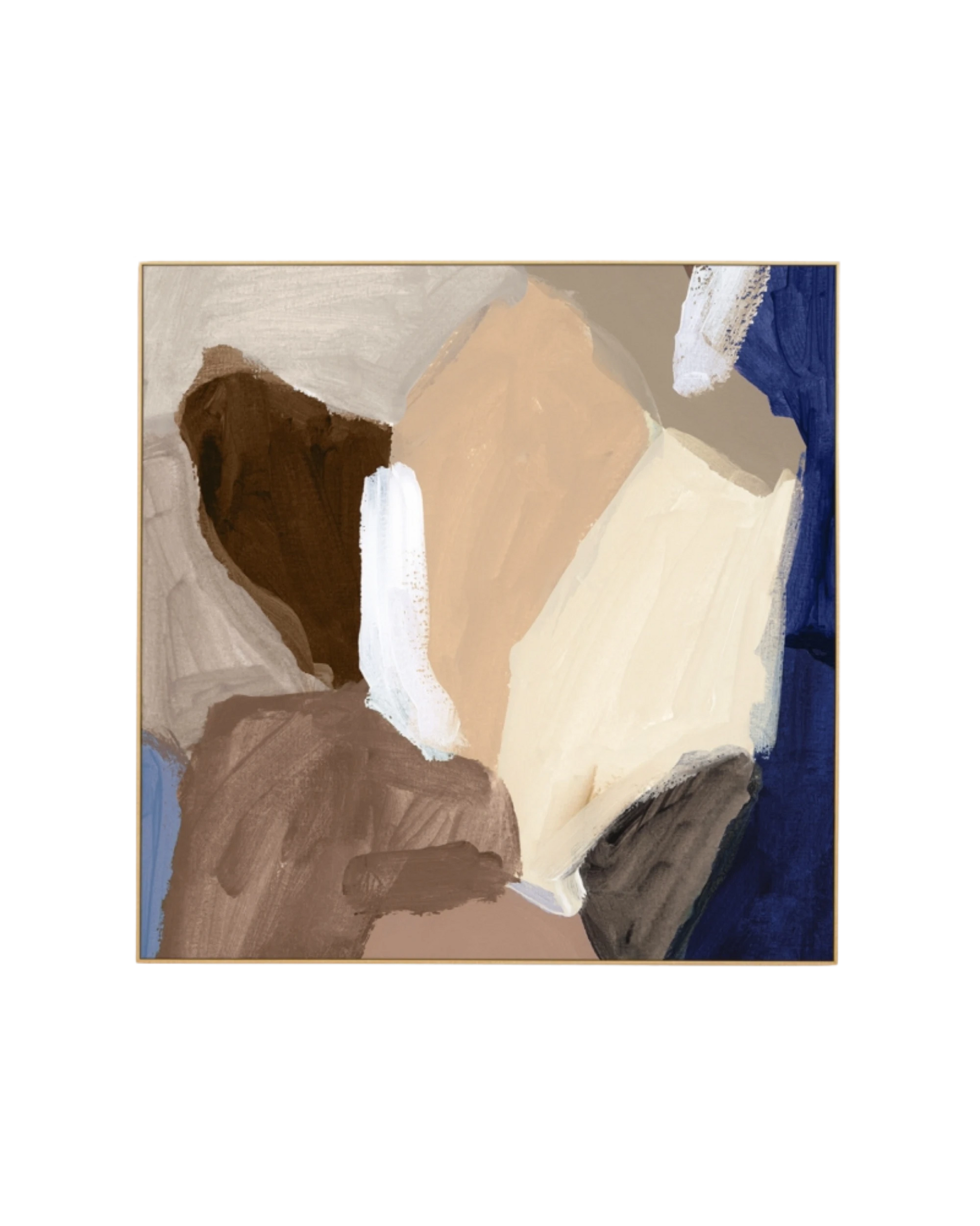 Lincoln Cobalt 2 Canvas Print 120cm x 120cm - Light Timber Frame