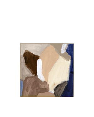 Lincoln Cobalt 2 Canvas Print 120cm x 120cm - Light Timber Frame