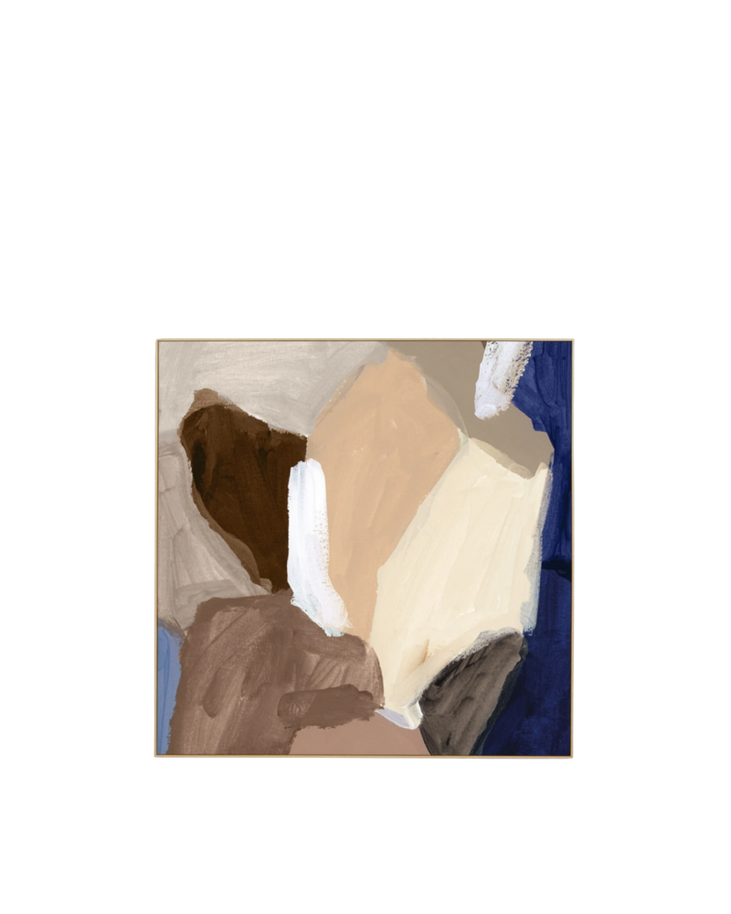 Lincoln Cobalt 2 Canvas Print 120cm x 120cm - Light Timber Frame