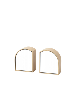 Archie Mirror Bookends - Taupe