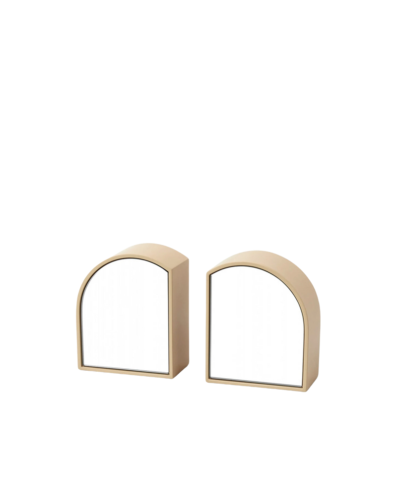 Archie Mirror Bookends - Taupe