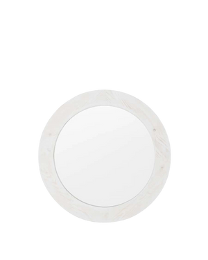Beach Comber Round Mirror - White 80cm x 80cm
