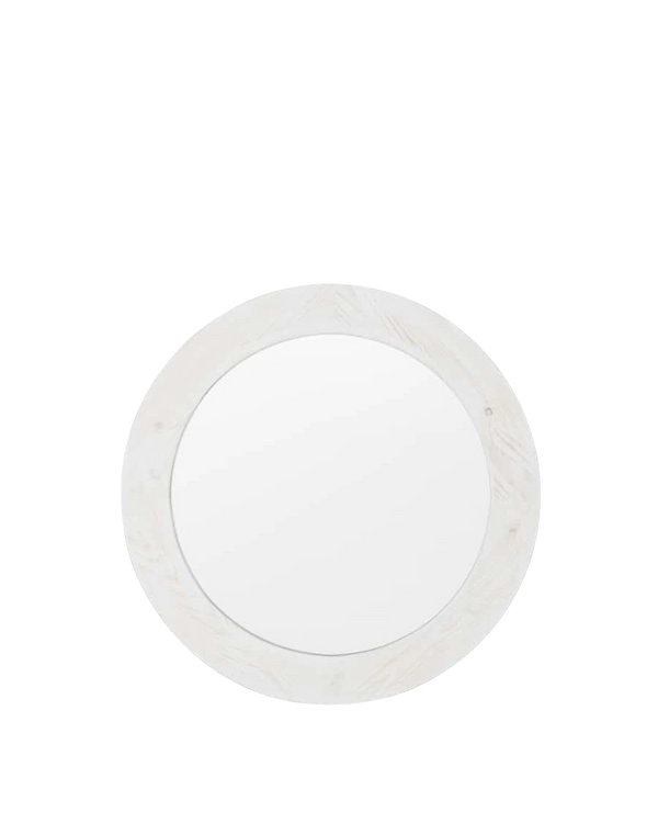 Beach Comber Round Mirror - White 80cm x 80cm