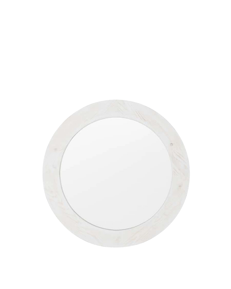 Beach Comber Round Mirror - White 80cm x 80cm
