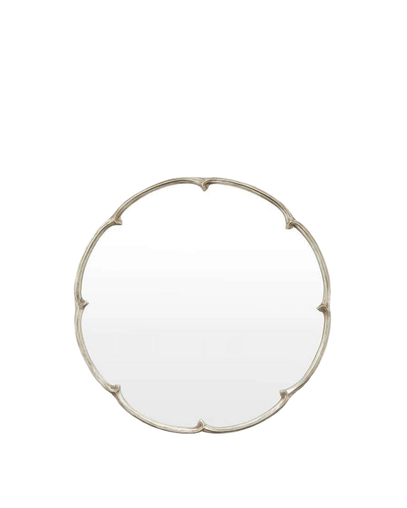French Maid Round Mirror - Silver