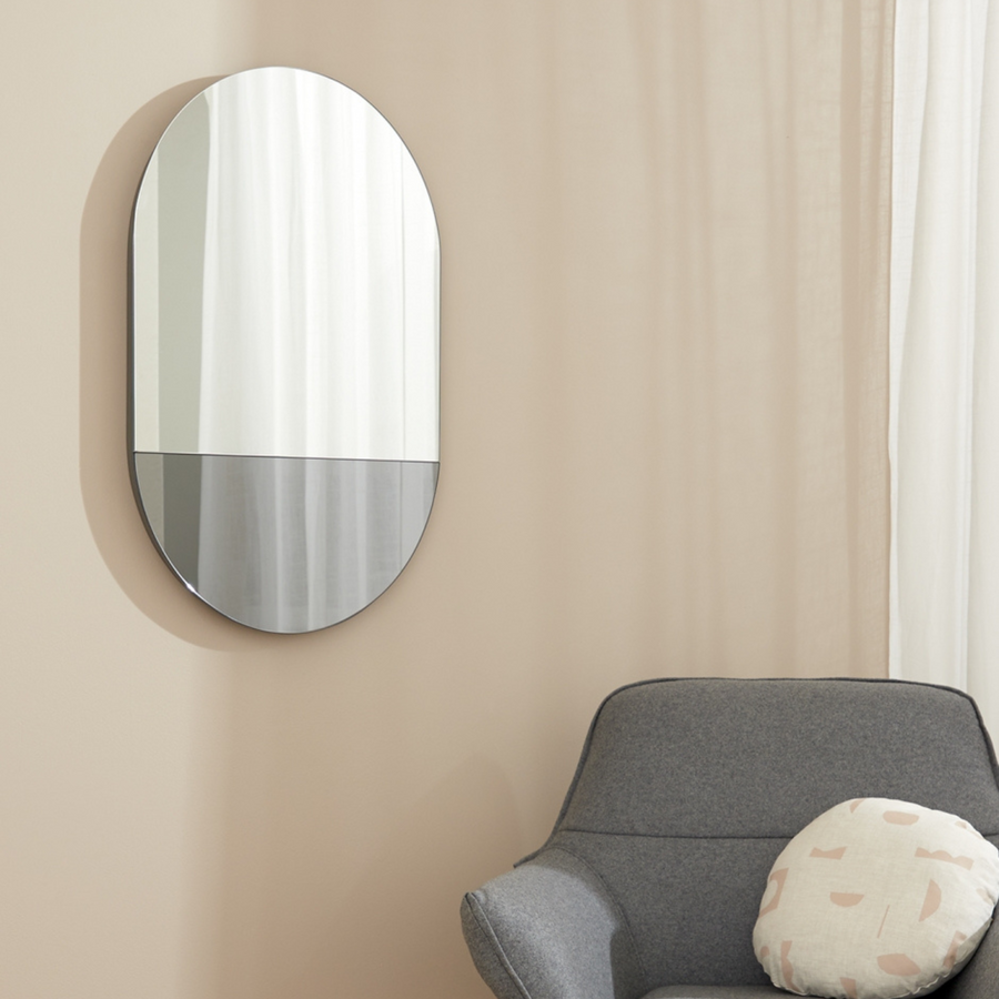 Mira Duo Large Oval Mirror - Storm