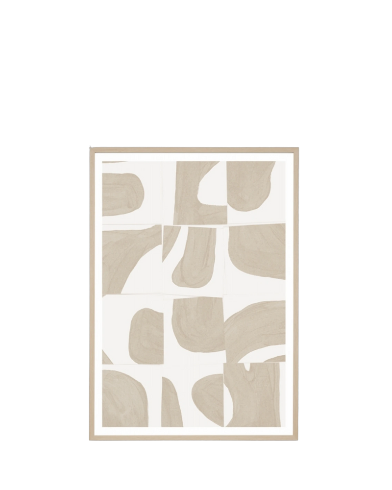 Monaco Natural Print 62cm x 87cm - Light Timber Frame