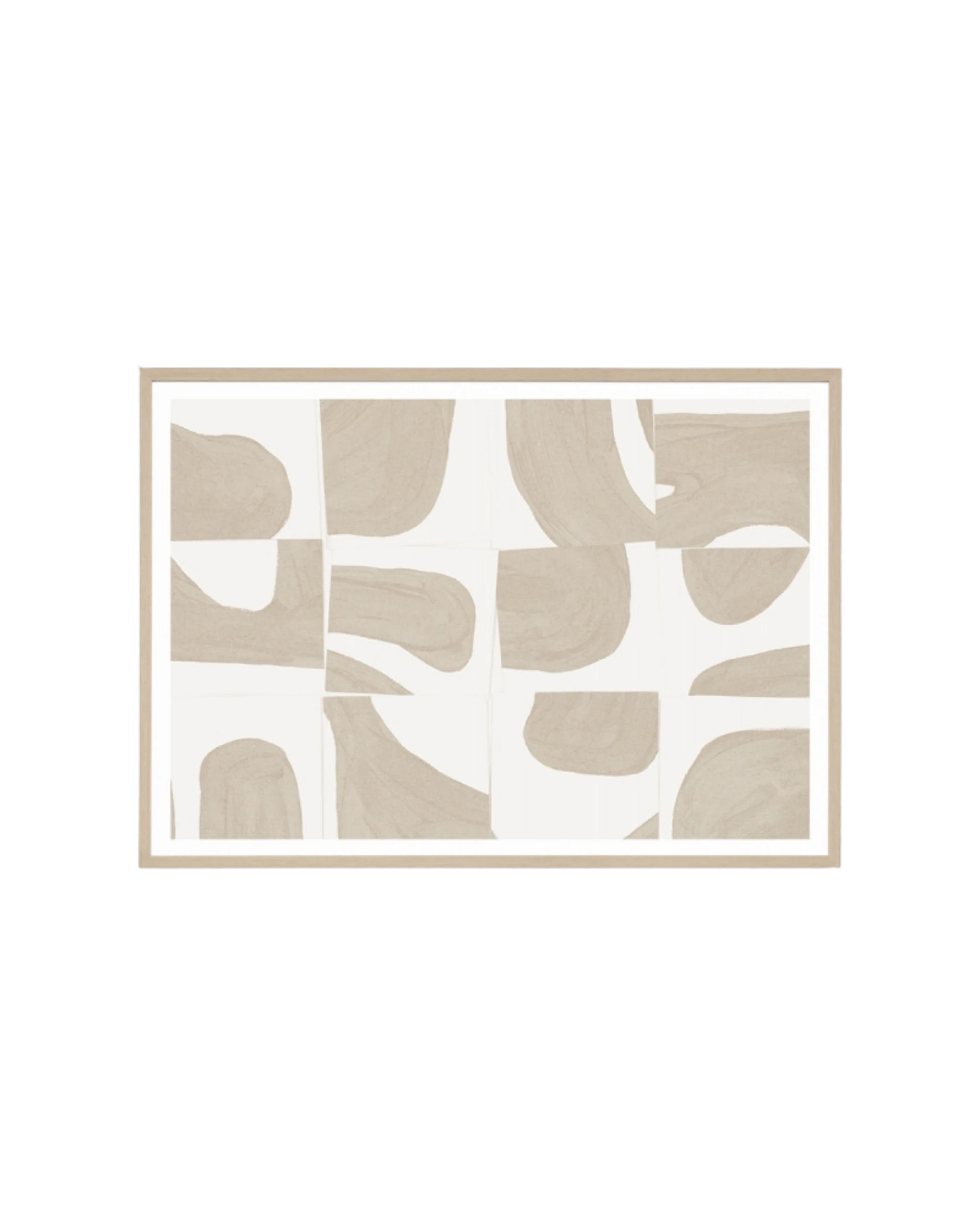 Monaco Natural Print 87cm x 122cm - Light Timber Frame