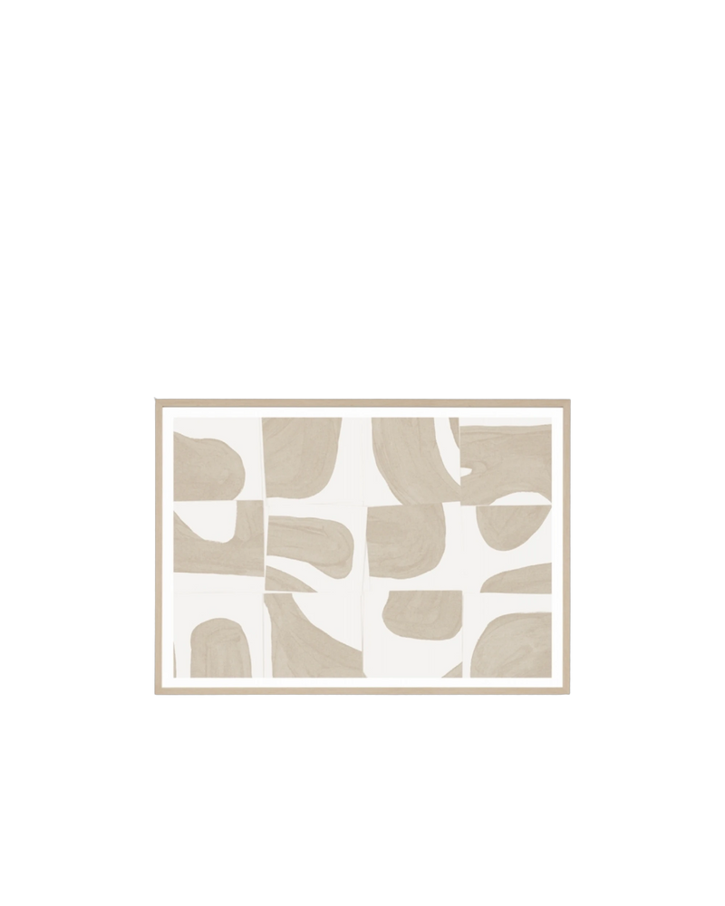 Monaco Natural Print 87cm x 122cm - Light Timber Frame