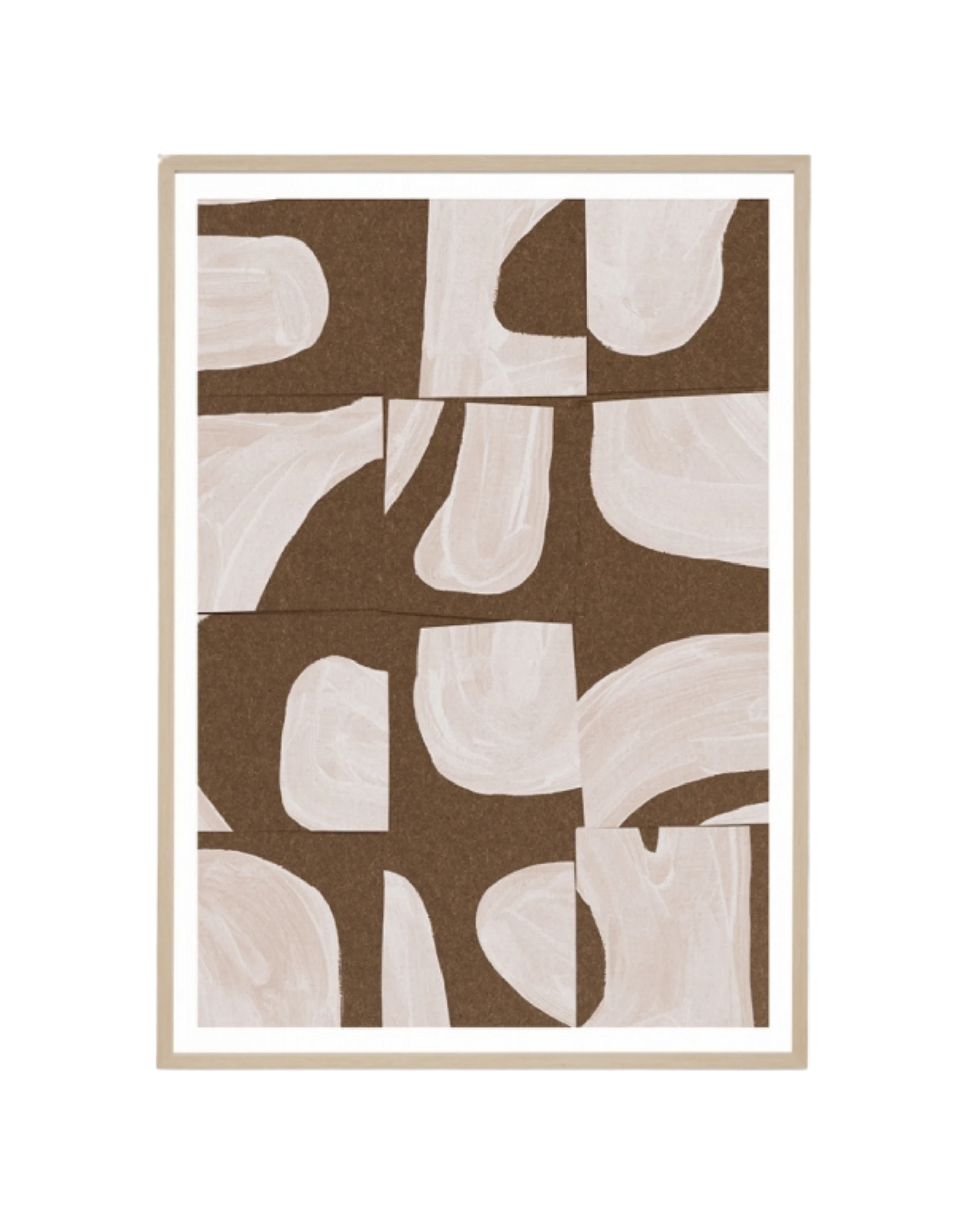Monaco Nutmeg Print 62cm x 87cm - Light Timber Frame