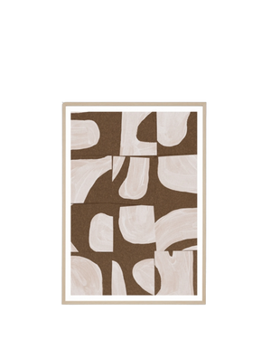 Monaco Nutmeg Print 62cm x 87cm - Light Timber Frame