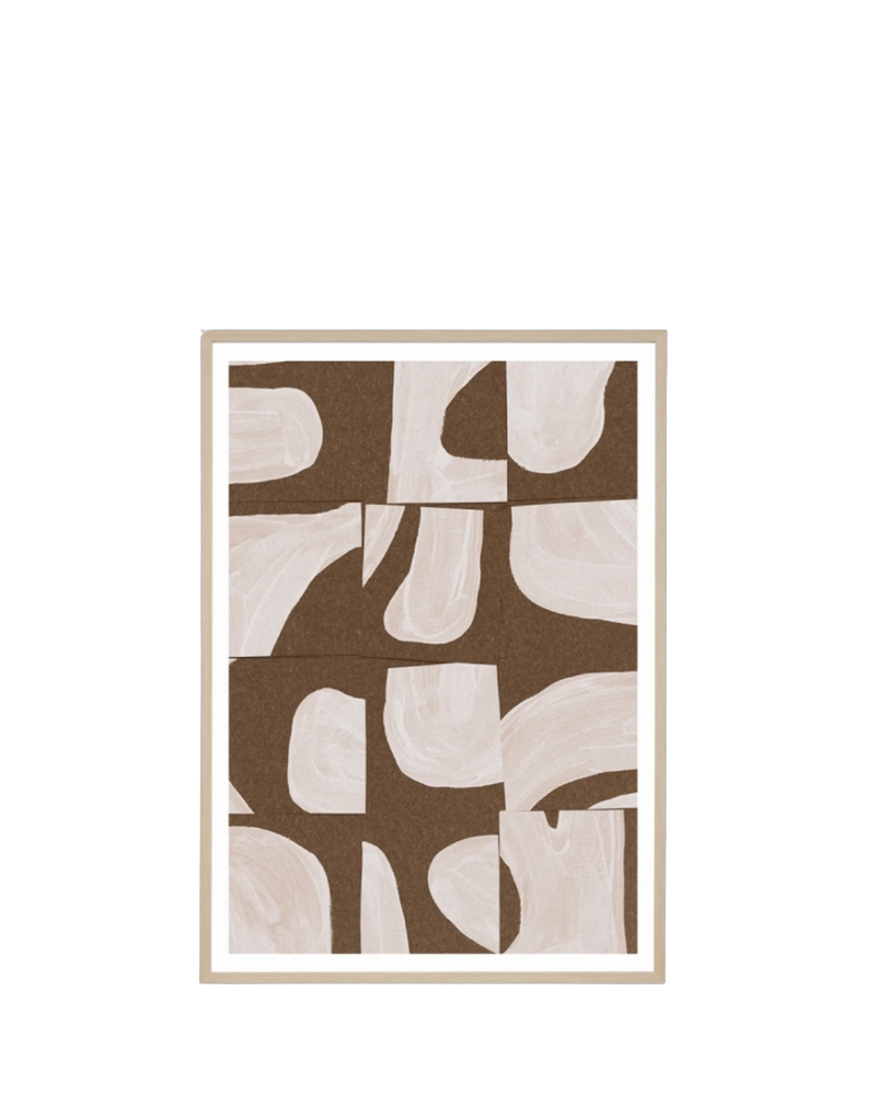 Monaco Nutmeg Print 62cm x 87cm - Light Timber Frame