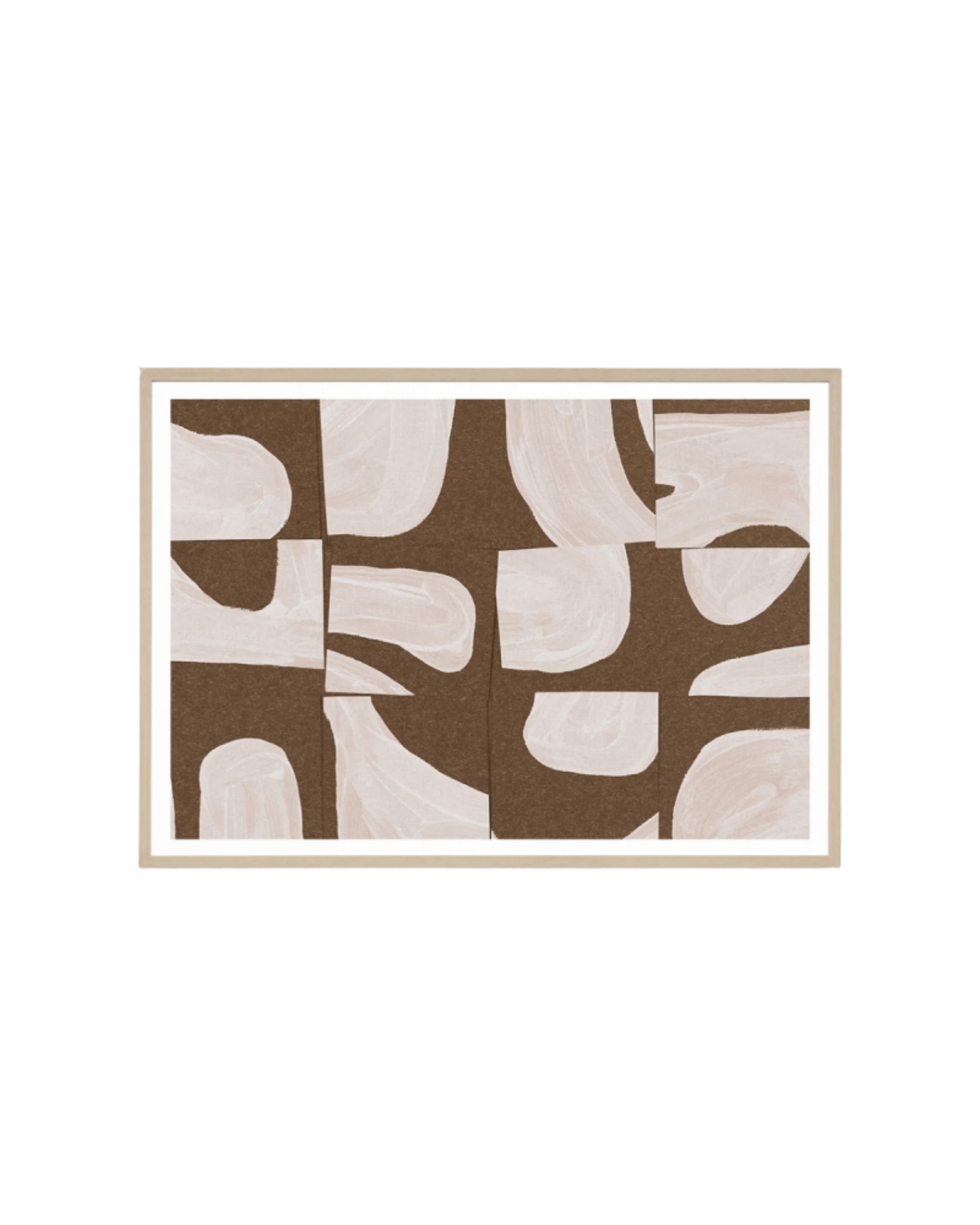 Monaco Nutmeg Print 87cm x 122cm - Light Timber Frame