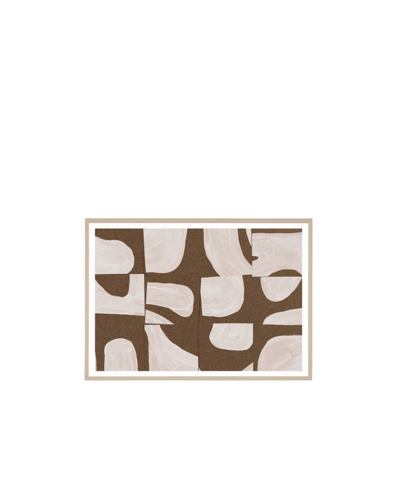 Monaco Nutmeg Print 87cm x 122cm - Light Timber Frame