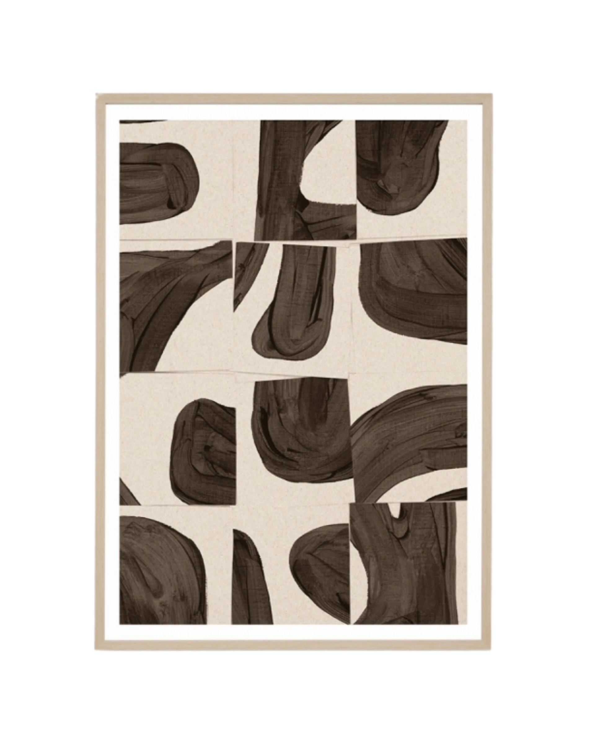 Monaco Umber Print 62cm x 87cm - Light Timber Frame