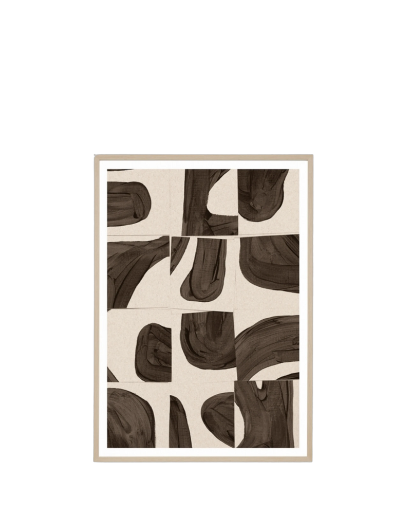Monaco Umber Print 62cm x 87cm - Light Timber Frame