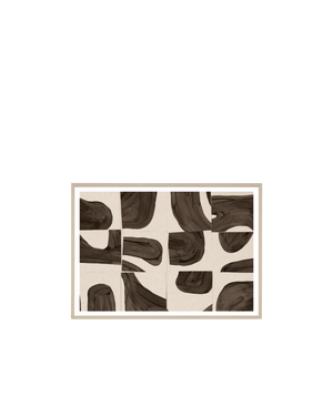 Monaco Umber Print 87cm x 122cm - Light Timber Frame