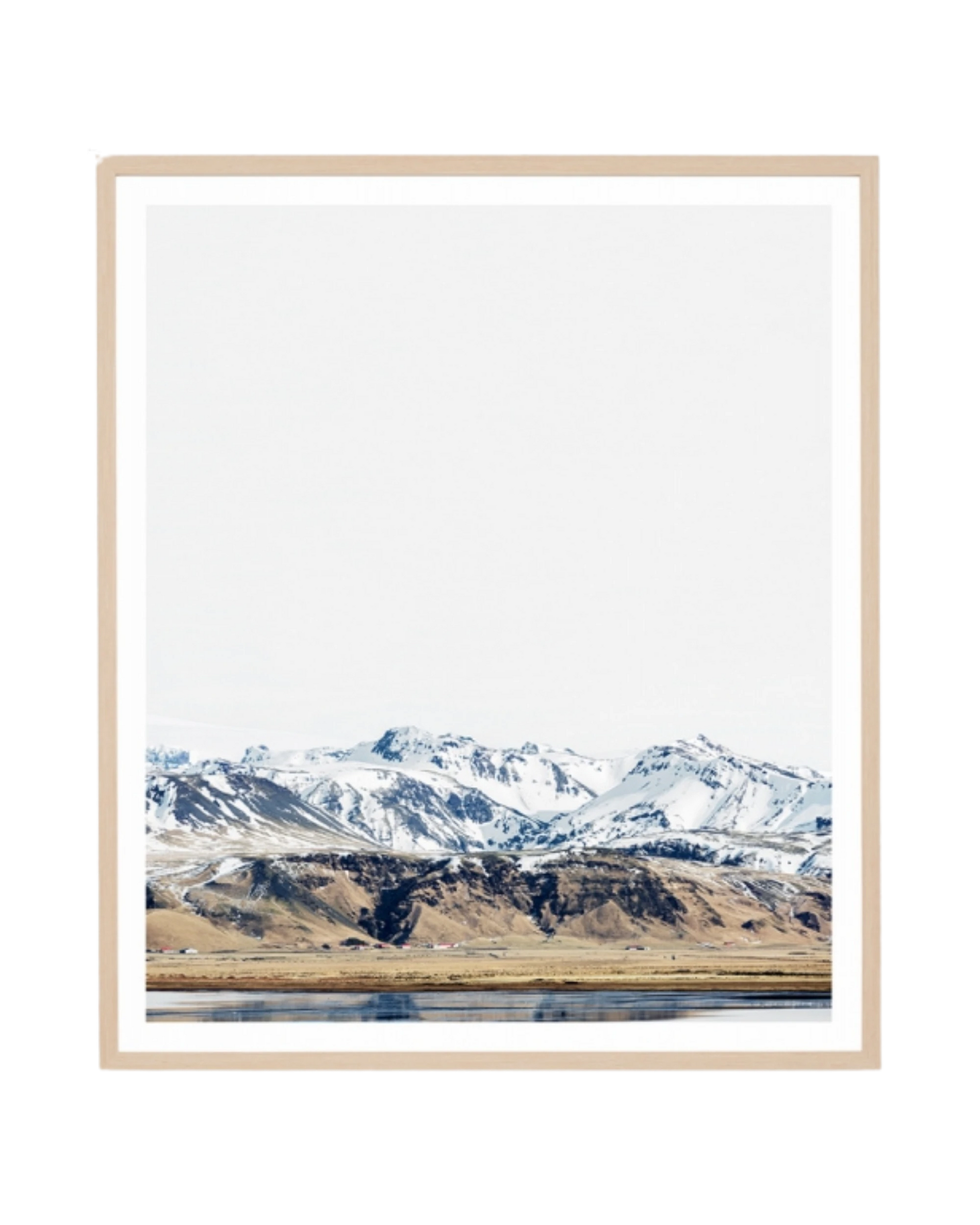 Mountain Edge Print 88cm x 103cm - Light Timber Frame