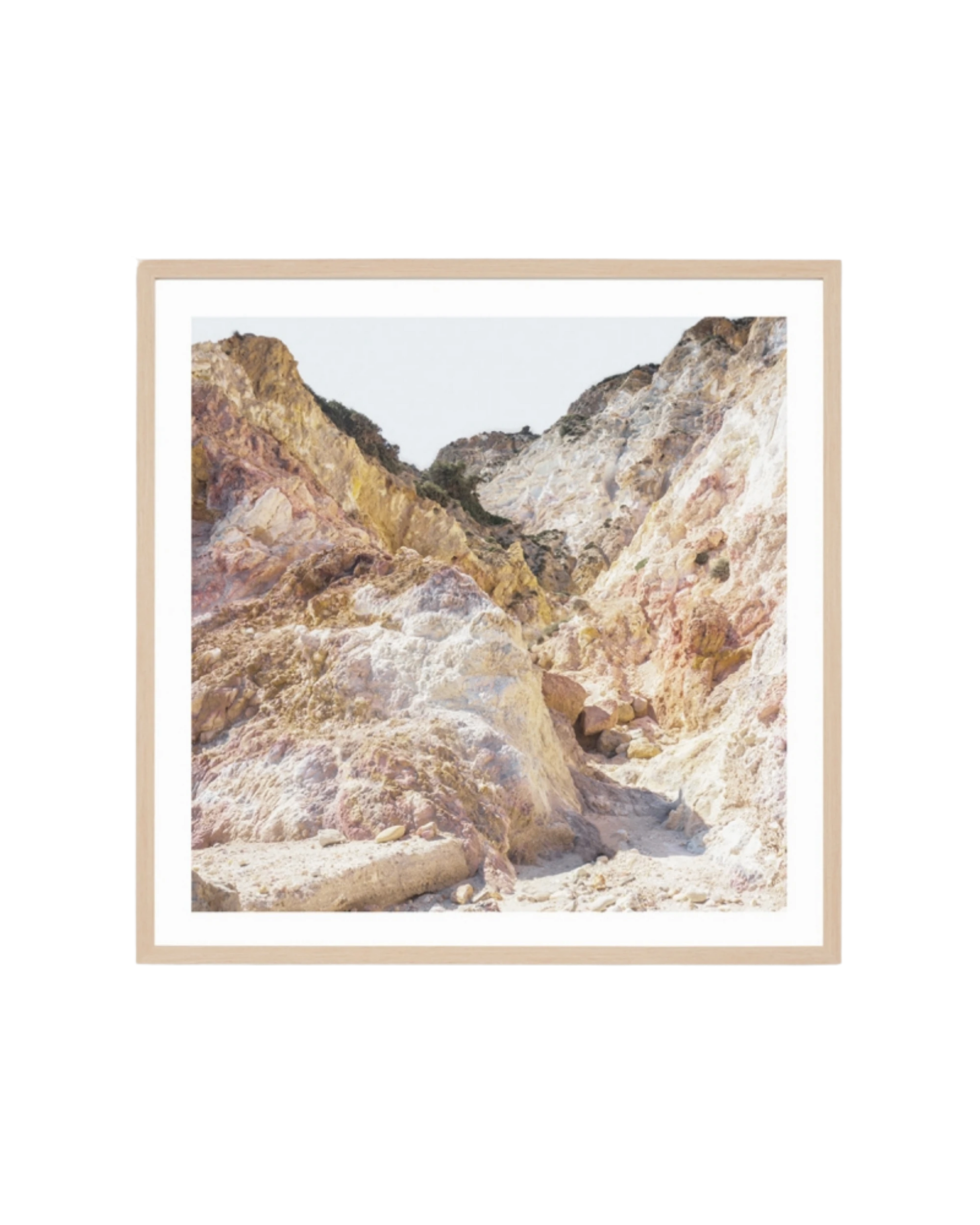 Mountain Minerals Print 68cm x 68cm - Light Timber Frame