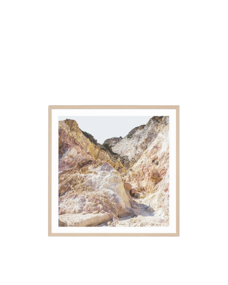Mountain Minerals Print 68cm x 68cm - Light Timber Frame