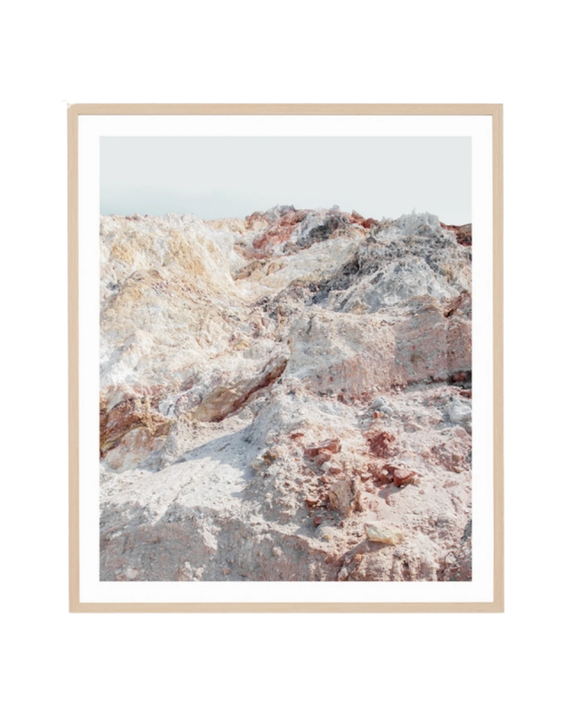 Mountain Sunset Print 73cm x 85cm - Light Timber Frame