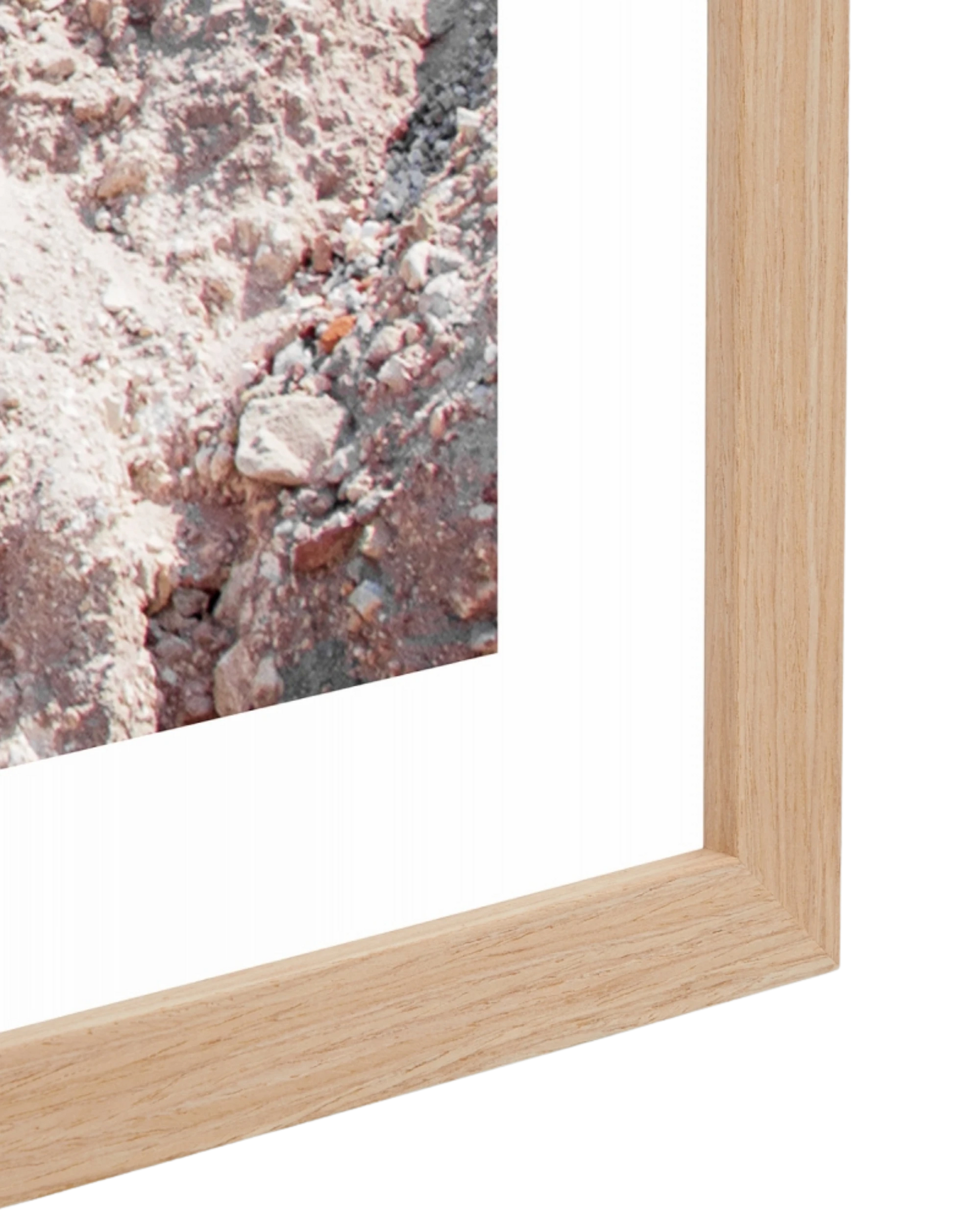 Mountain Sunset Print 73cm x 85cm - Light Timber Frame