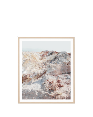 Mountain Sunset Print 73cm x 85cm - Light Timber Frame
