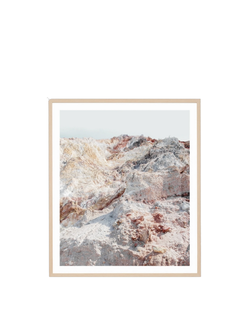 Mountain Sunset Print 73cm x 85cm - Light Timber Frame