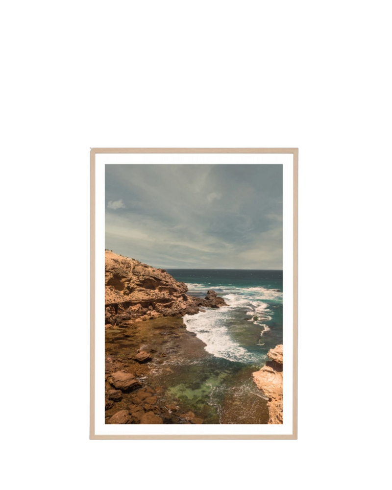 Ocean Cove Print 62cm x 87cm - Light Timber Frame