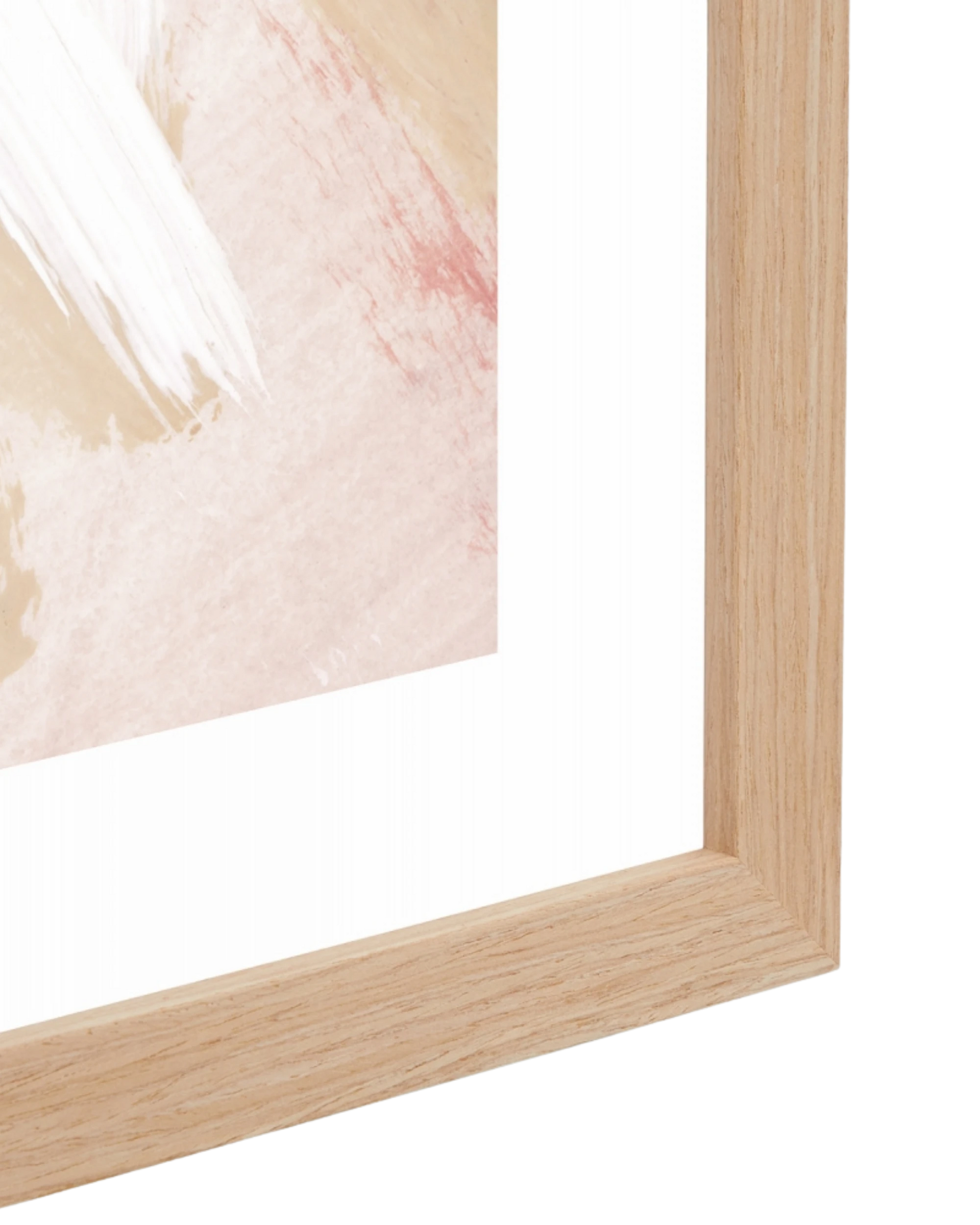 Painterly Abstract Autumn 1 Print 73cm x 85cm - Light Timber Frame