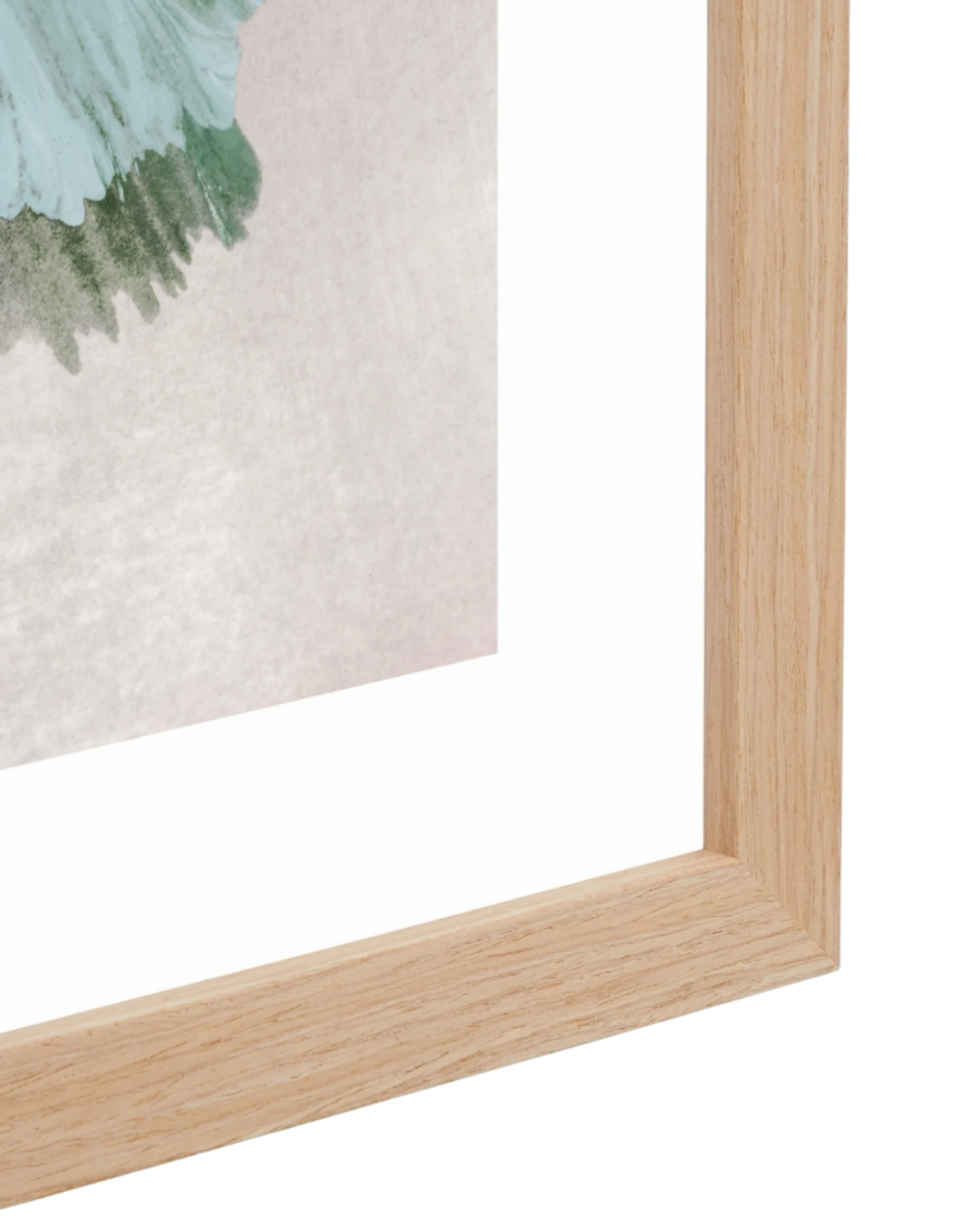 Painterly Abstract Autumn 2 Print 88cm x 103cm - Light Timber Frame