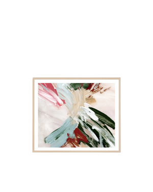 Painterly Abstract Autumn 2 Print 88cm x 103cm - Light Timber Frame