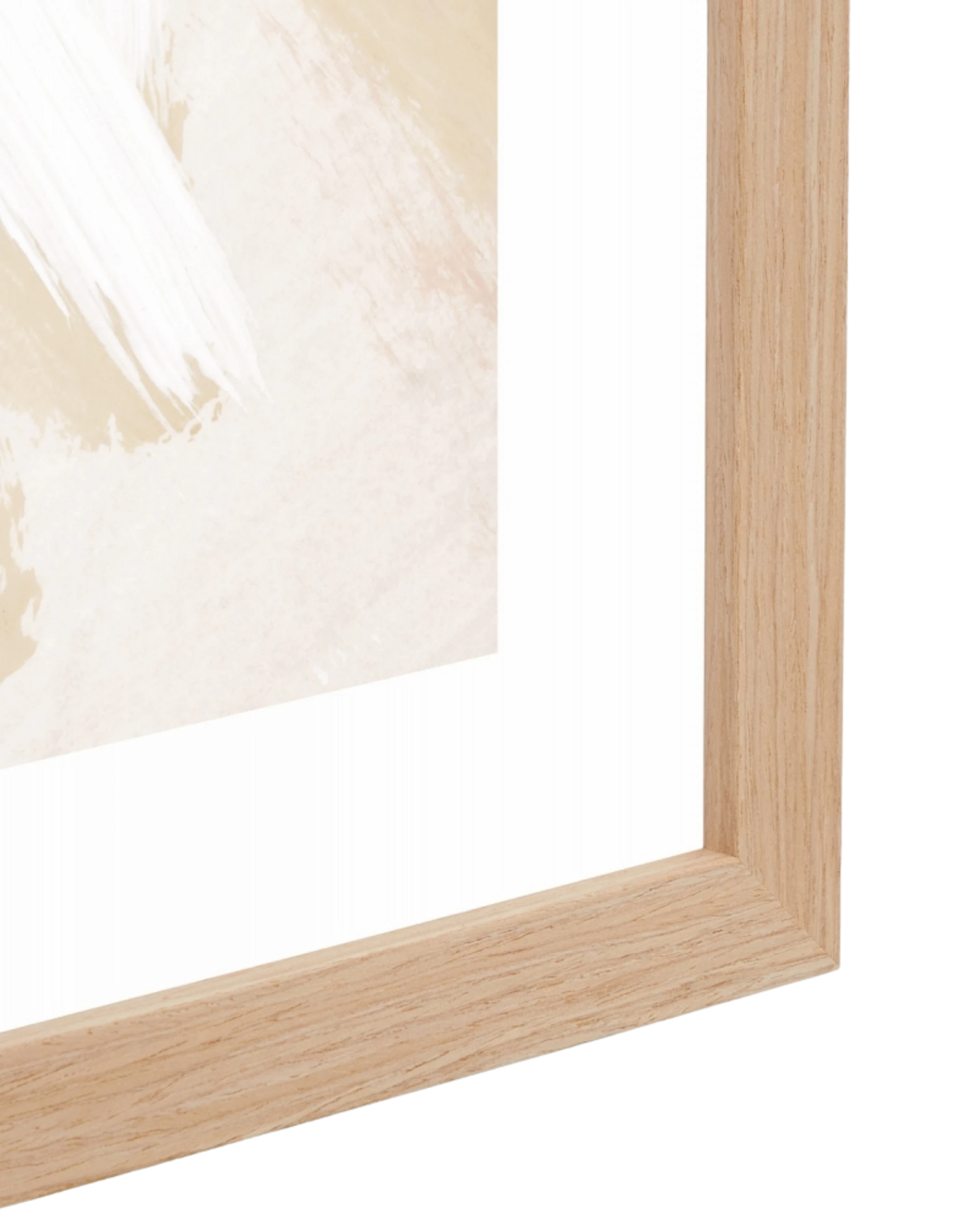 Painterly Abstract Spring 1 Print 73cm x 85cm - Light Timber Frame