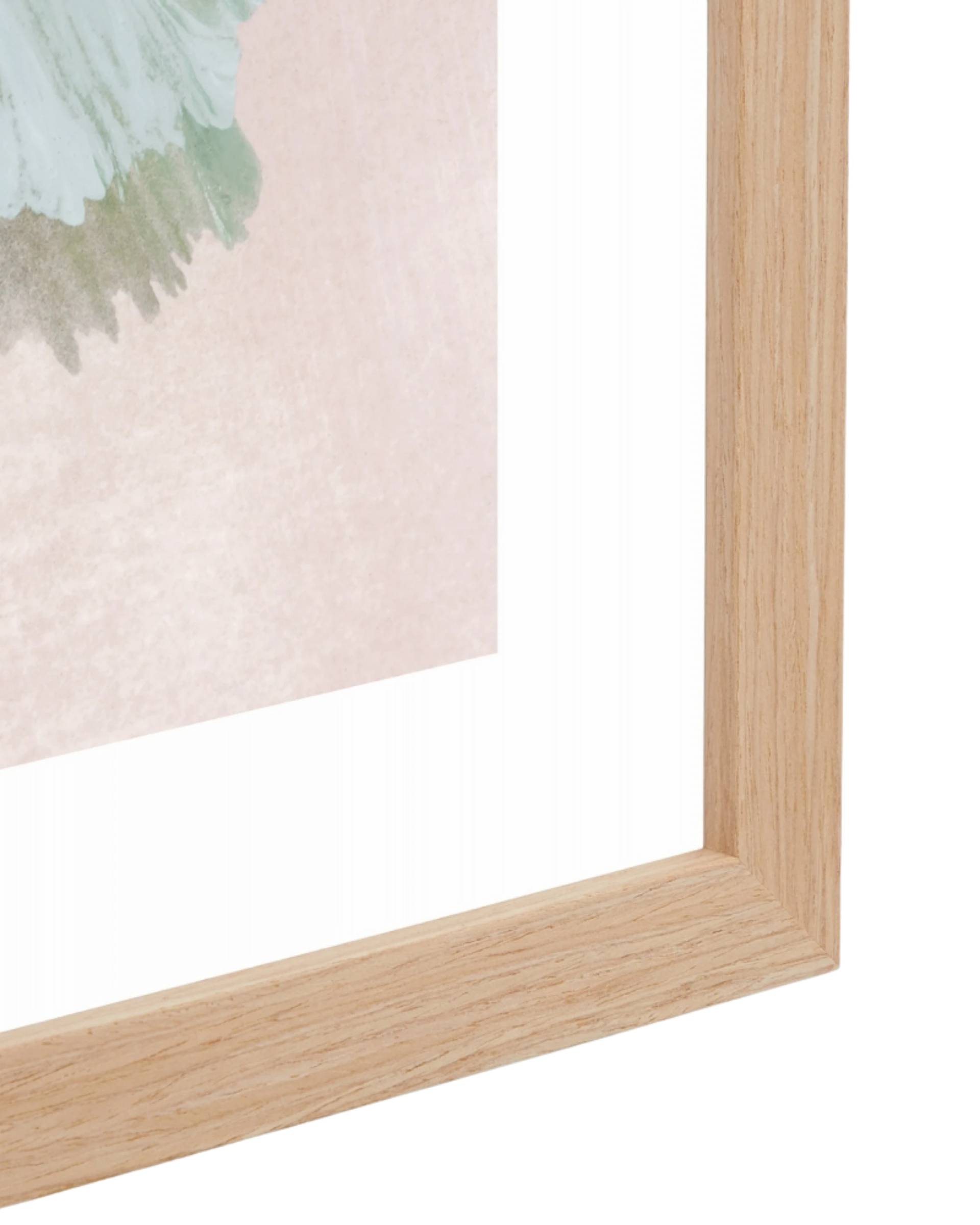 Painterly Abstract Spring 2 Print 88cm x 103cm - Light Timber Frame