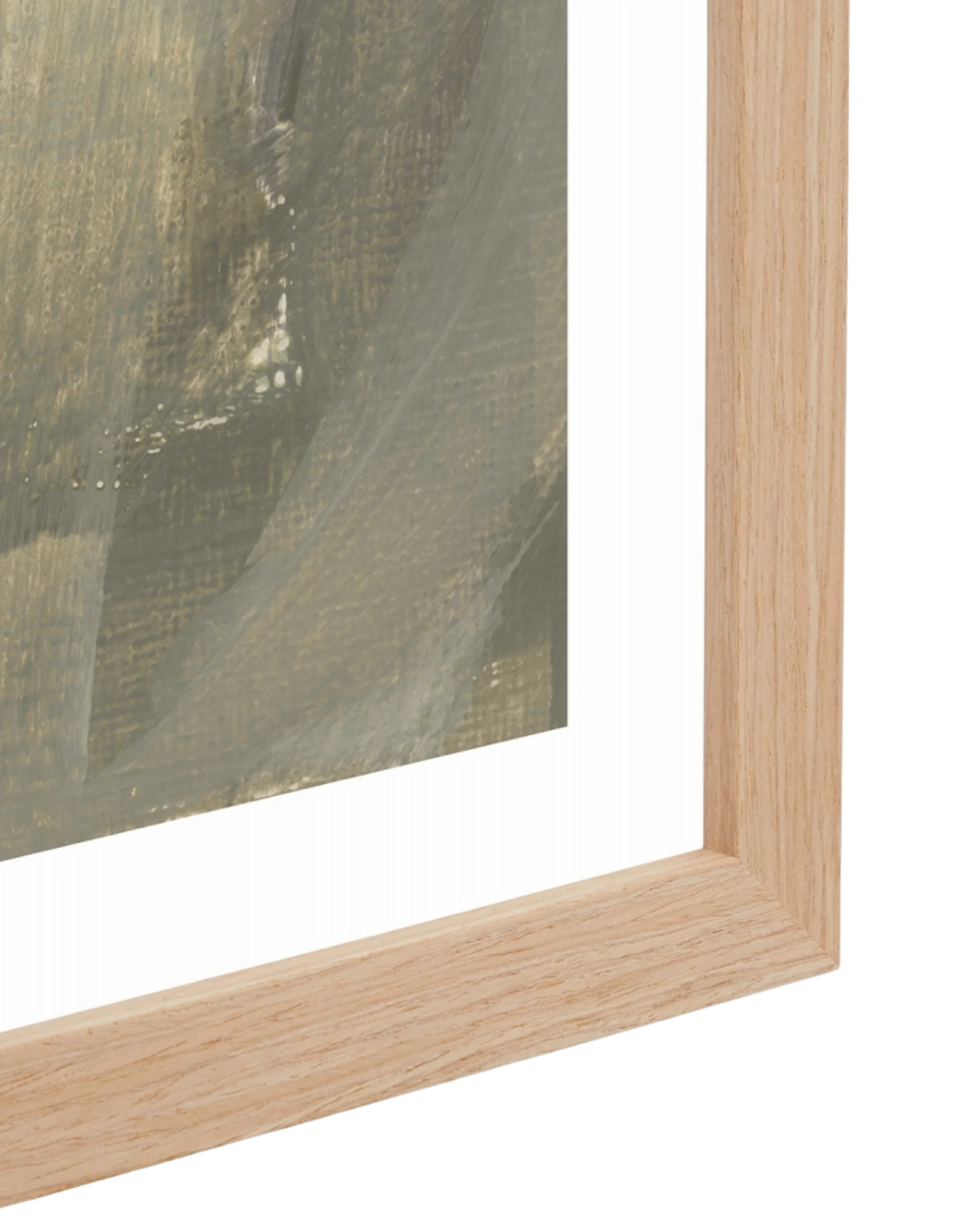 Painterly Vase Sand 2 Print 62cm x 87cm - Light Timber Frame