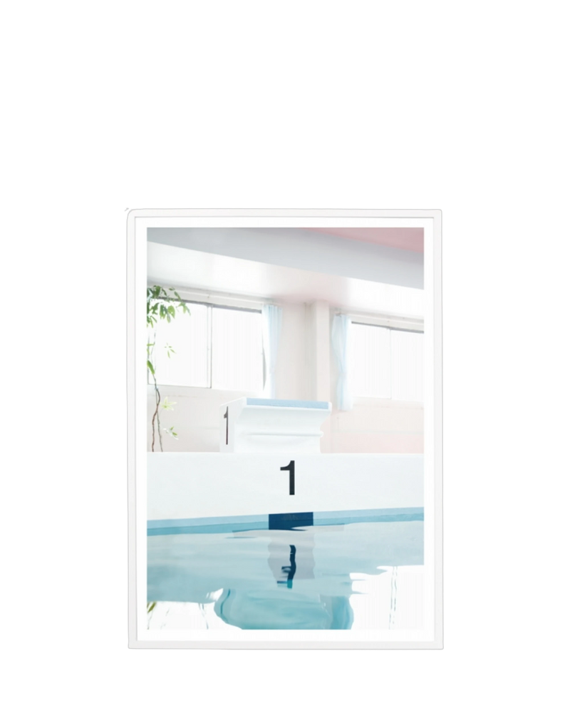 Pastel Pool Print 62cm x 87cm - Light Timber Frame