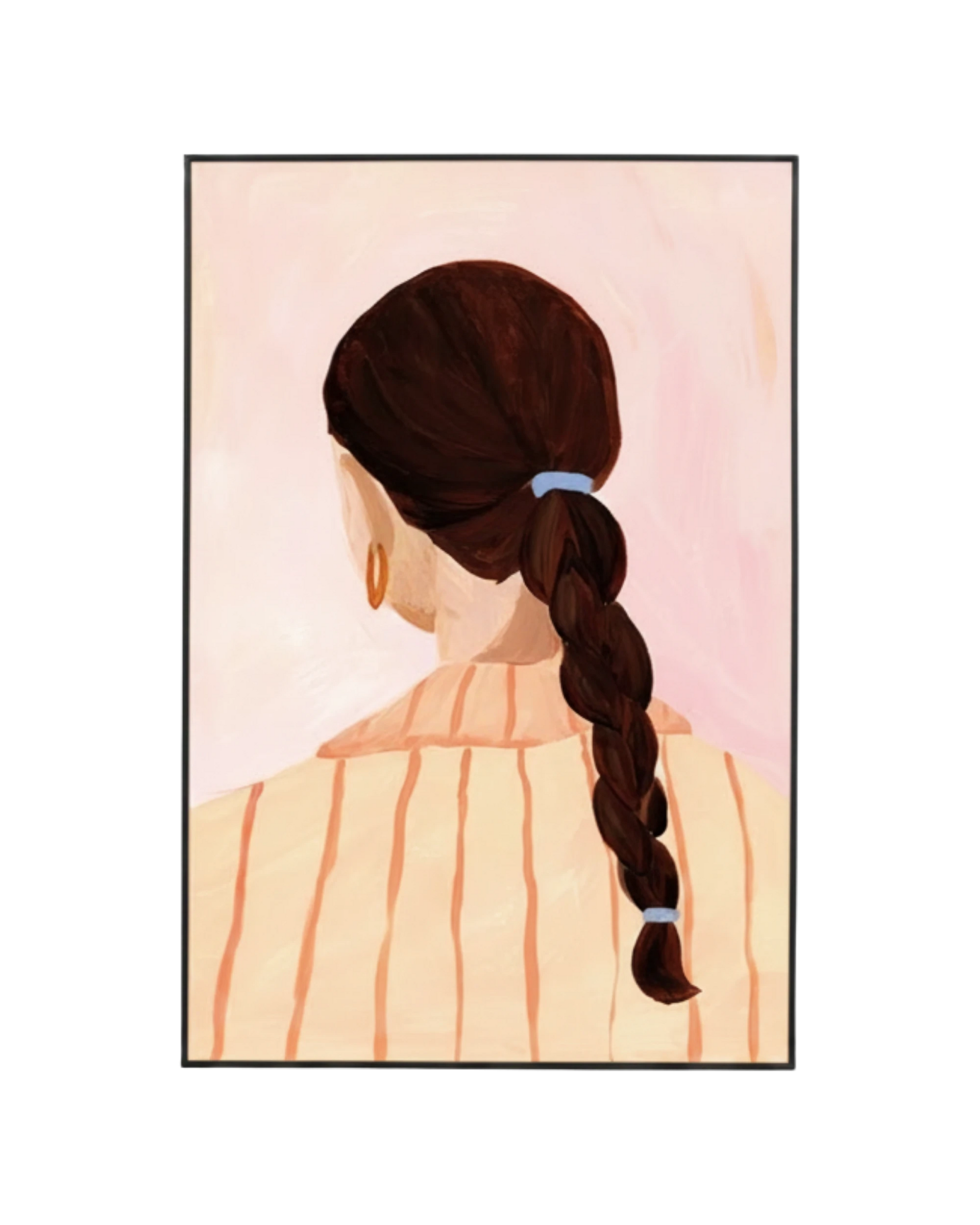 Pensive Portrait Bright 1 Canvas Print 80cm x 120cm - Black Frame